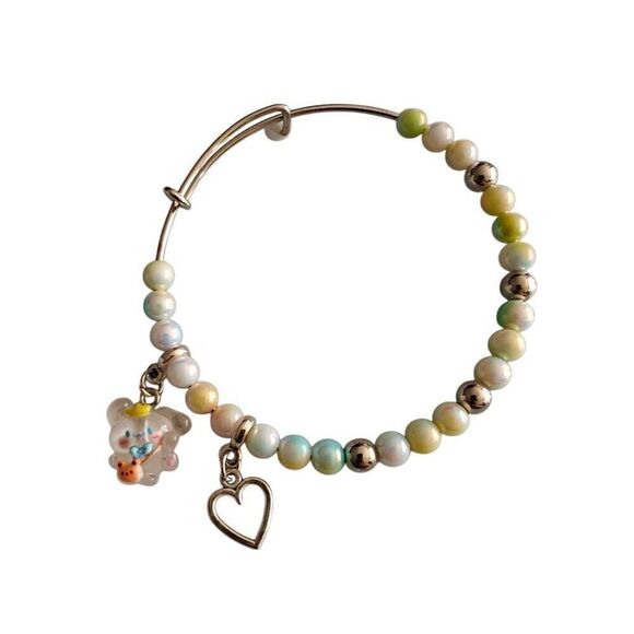 Kawaii Cinnamaroll Hello Kitty Charm Beaded Adjustable Bracelet - Picture 1 of 2